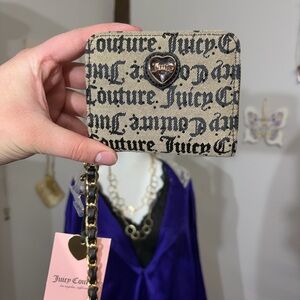 NWT Juicy Couture Black and Beige Chain Wallet